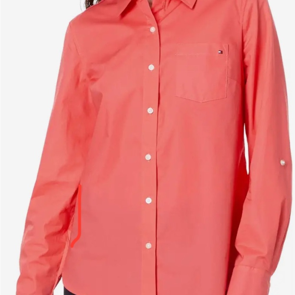 Tommy Hilfiger Pink Roll-Tab Button-Up Shirt